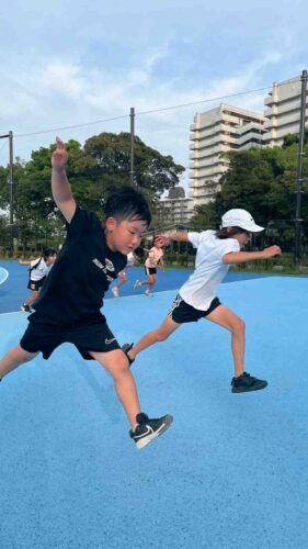 Run for the Future 墨田スクールで子供たちが練習を頑張っている様子。